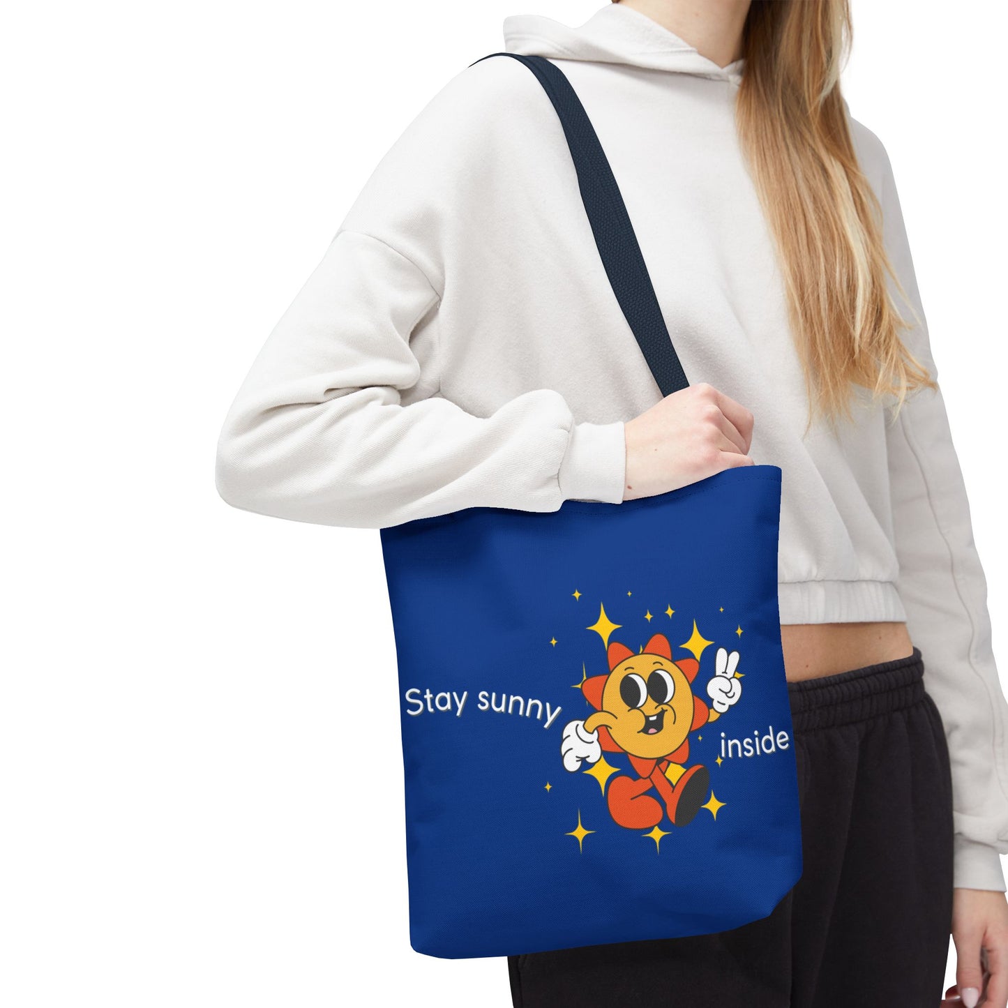 "Stay Sunny Inside" Cute Sunshine Cartoon Tote Bag