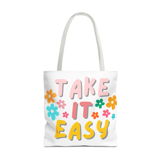 "Take It Easy" Floral Tote Bag