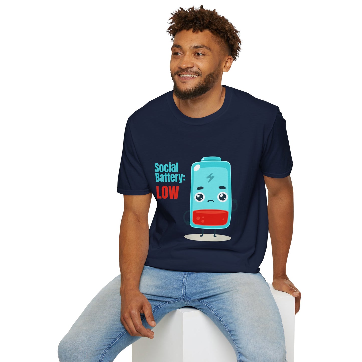 Social Battery Low Unisex T-Shirt - Funny Quirky Graphic Tee