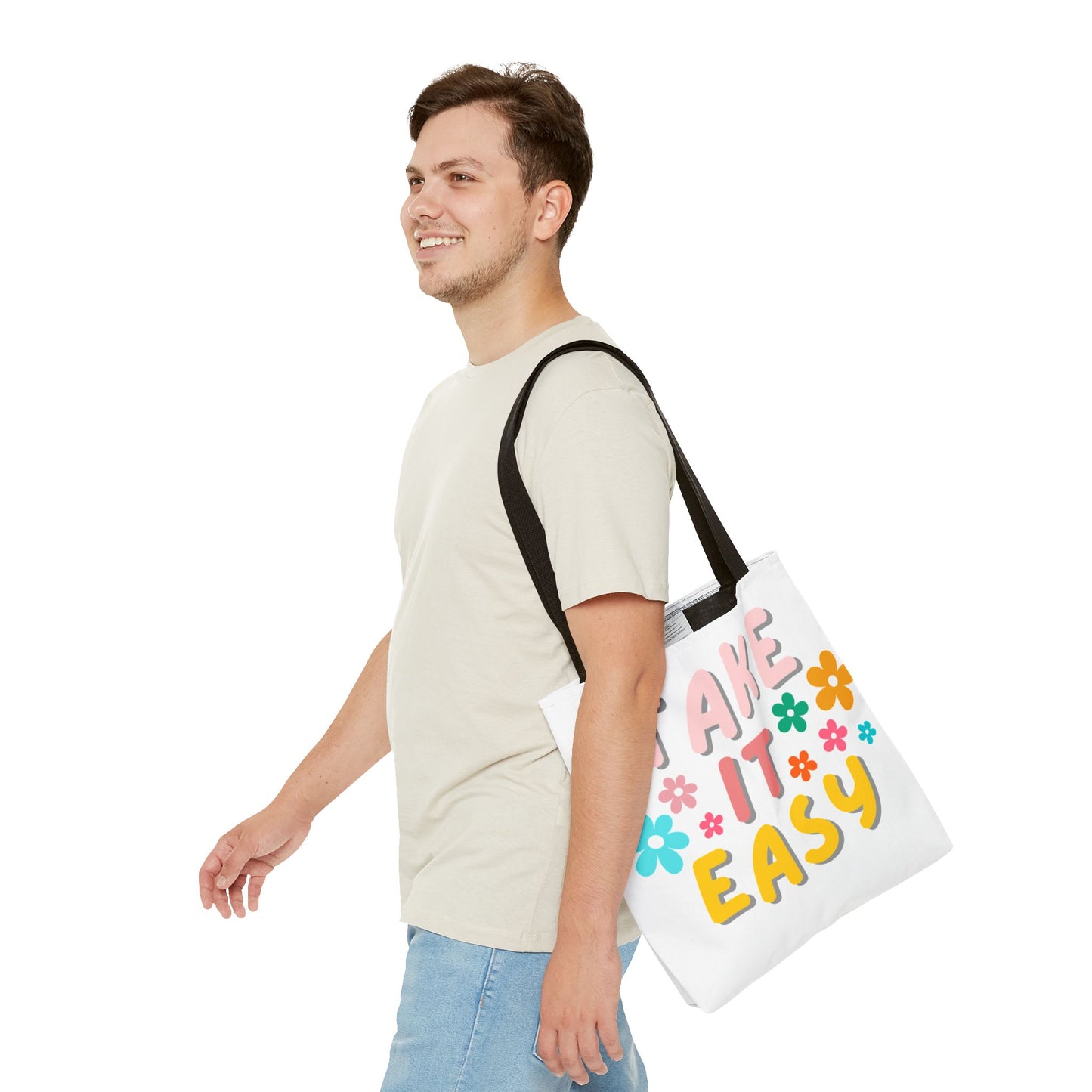 "Take It Easy" Floral Tote Bag