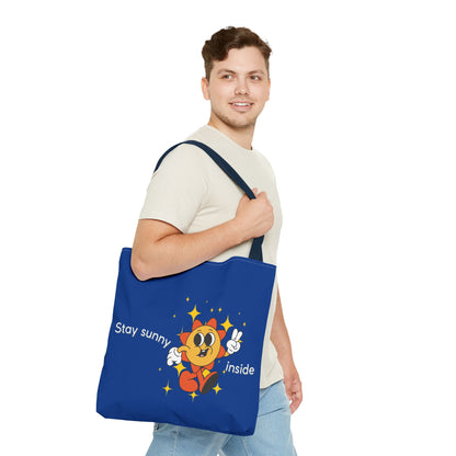 "Stay Sunny Inside" Cute Sunshine Cartoon Tote Bag