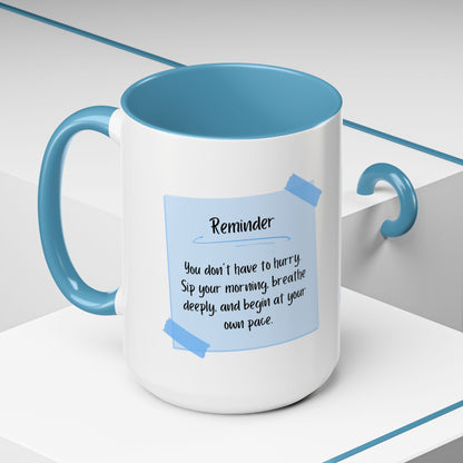 Reminder Notes Blue Coffee Mug (11 oz, 15 oz)