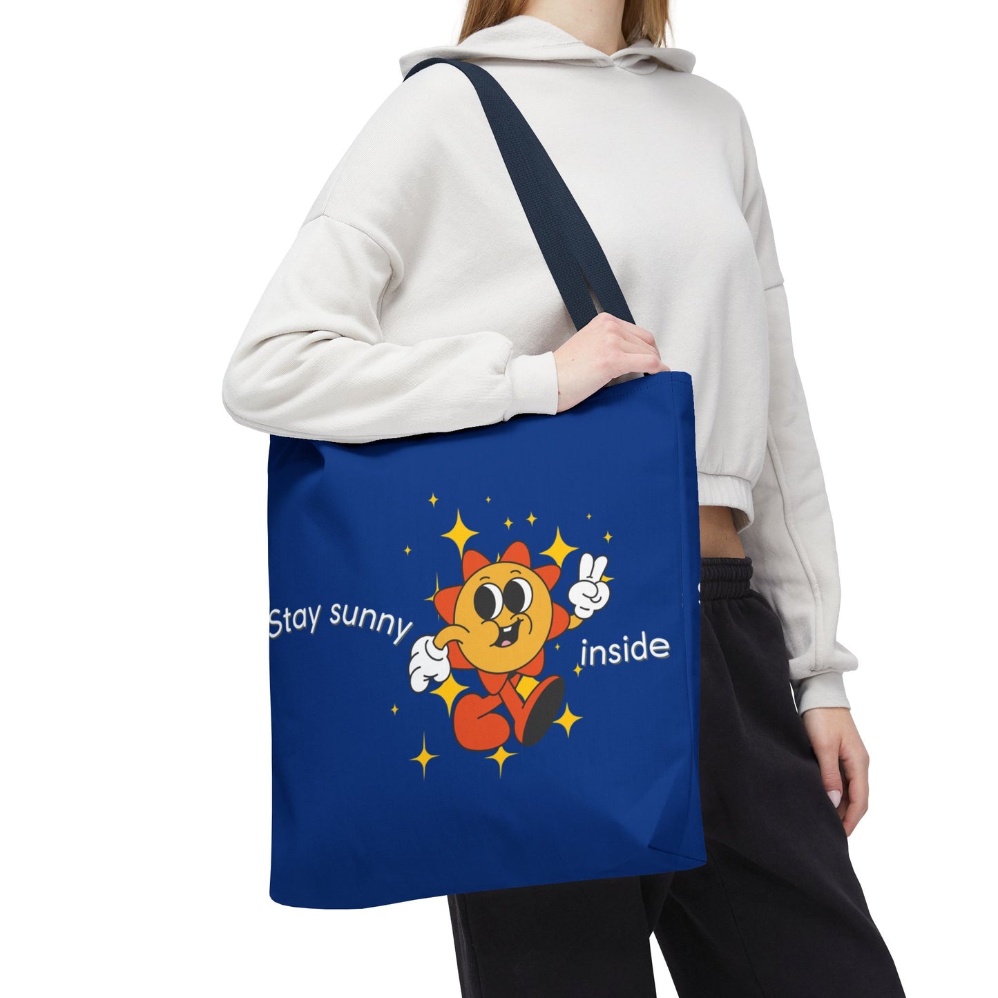 "Stay Sunny Inside" Cute Sunshine Cartoon Tote Bag