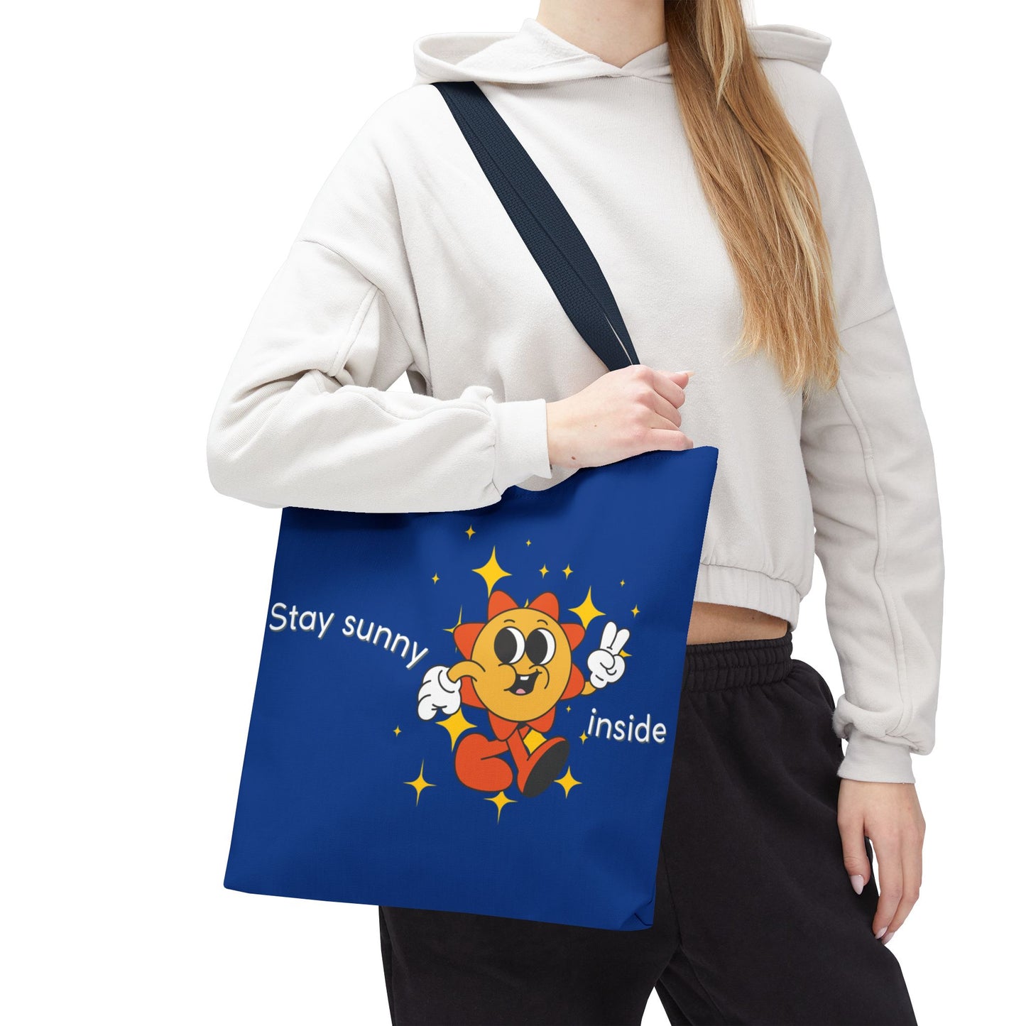 "Stay Sunny Inside" Cute Sunshine Cartoon Tote Bag