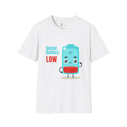 Social Battery Low Unisex T-Shirt - Funny Quirky Graphic Tee