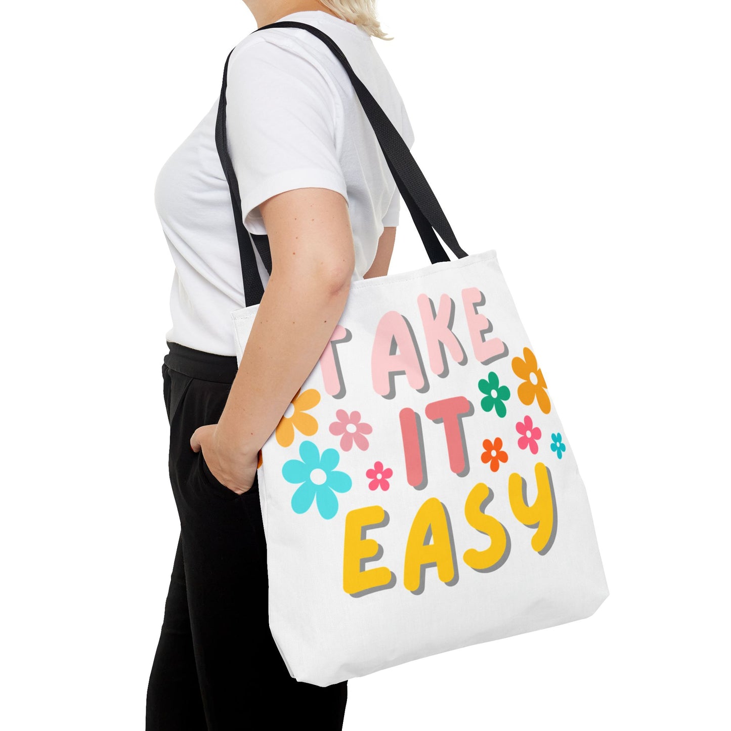 "Take It Easy" Floral Tote Bag