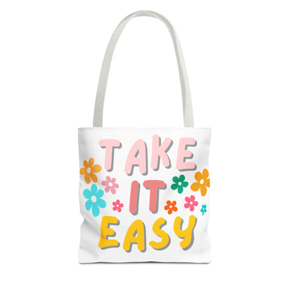 "Take It Easy" Floral Tote Bag