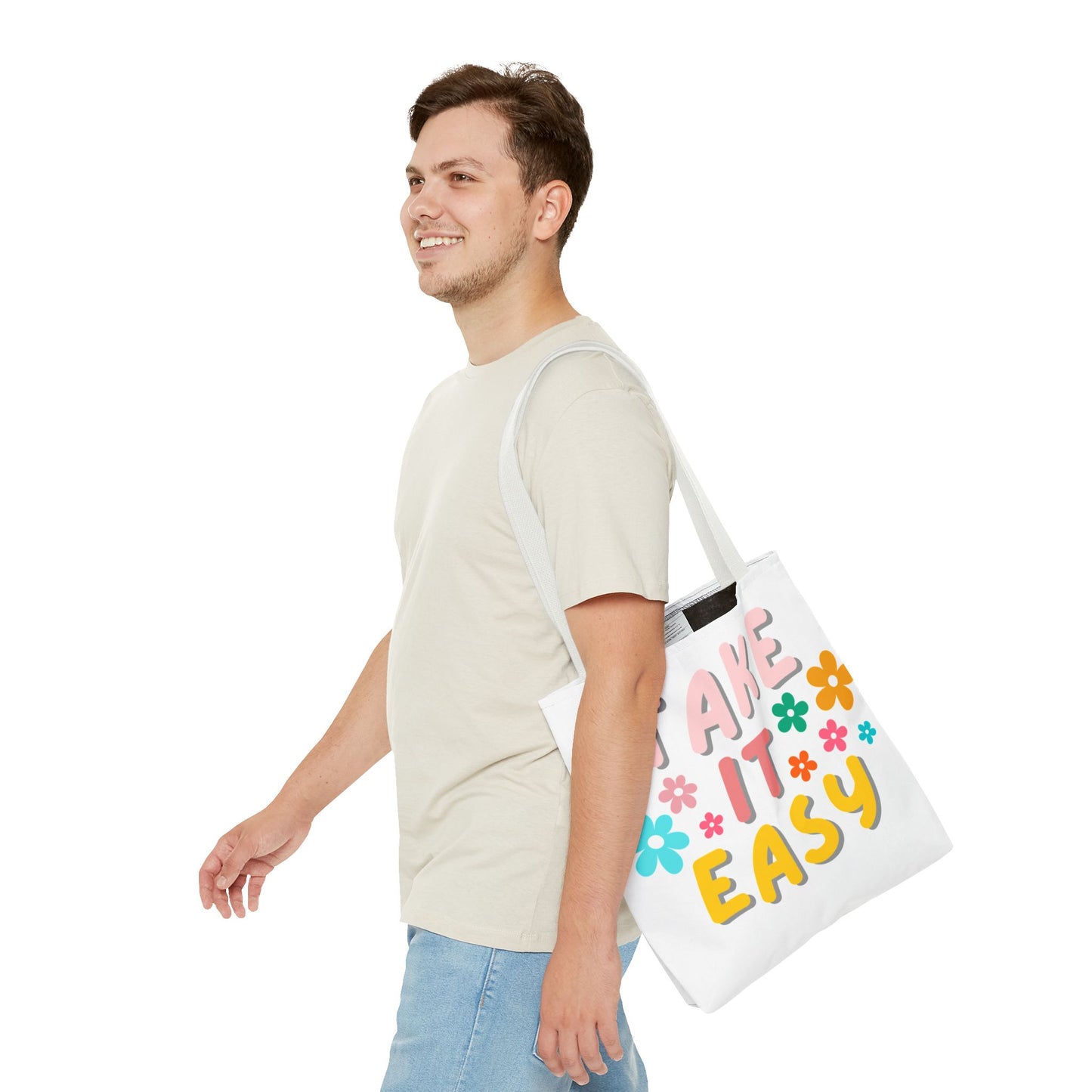 "Take It Easy" Floral Tote Bag