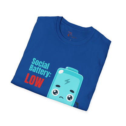 Social Battery Low Unisex T-Shirt - Funny Quirky Graphic Tee