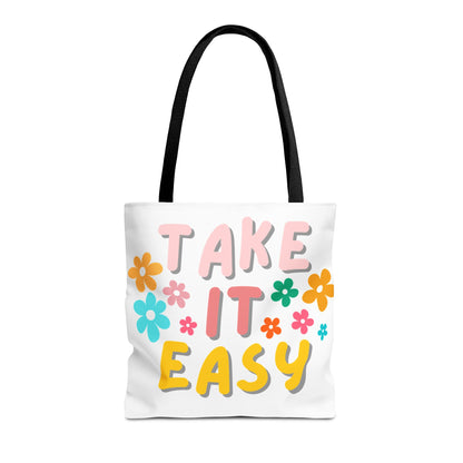 "Take It Easy" Floral Tote Bag