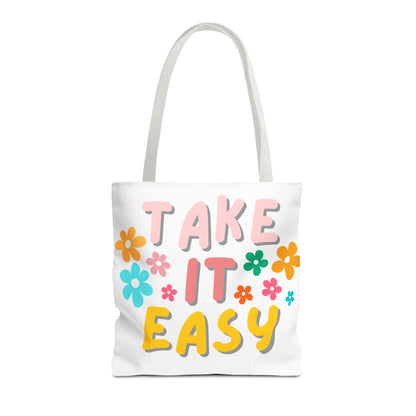 "Take It Easy" Floral Tote Bag