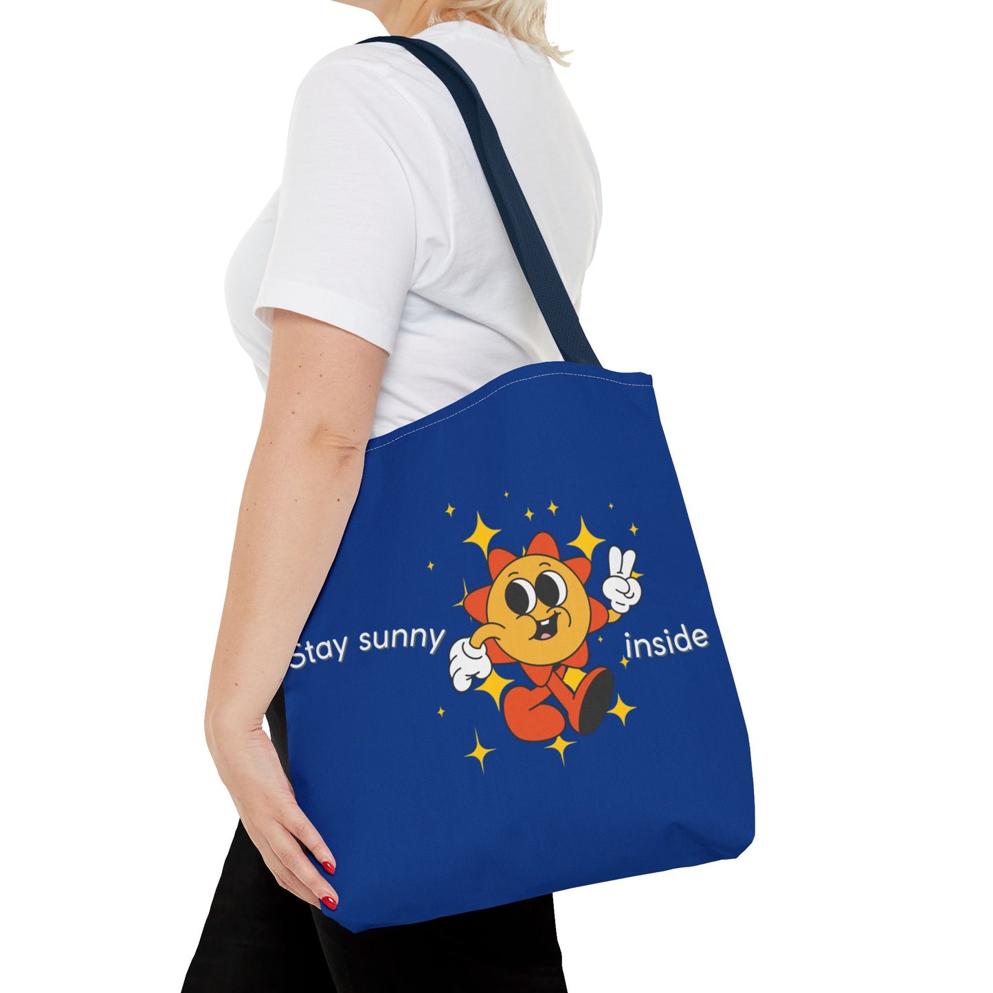 "Stay Sunny Inside" Cute Sunshine Cartoon Tote Bag
