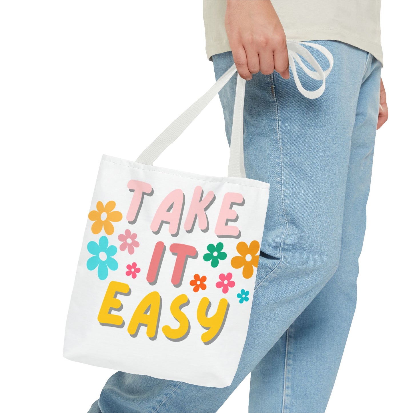 "Take It Easy" Floral Tote Bag