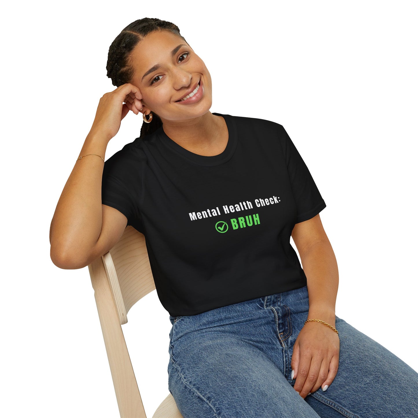 'Mental Health Check: BRUH' Funny Mental Health Awareness Tee