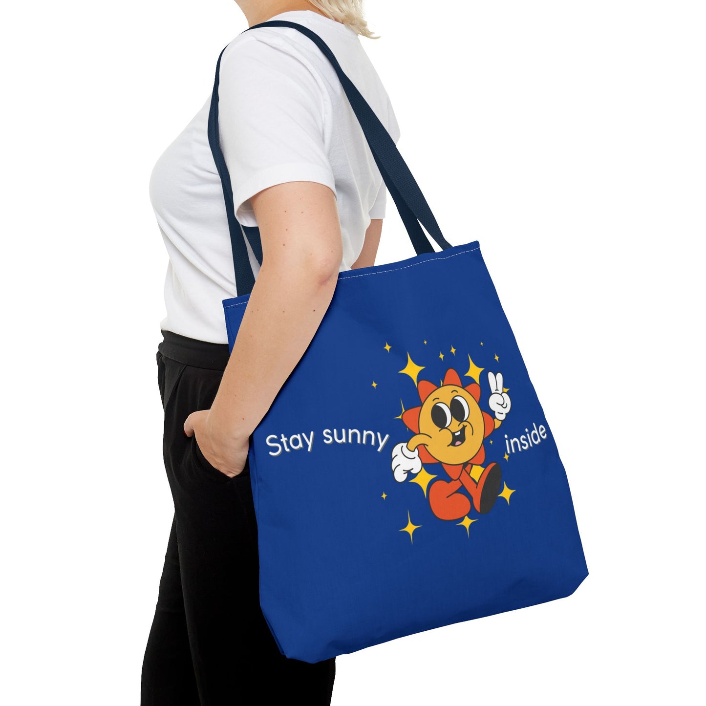 "Stay Sunny Inside" Cute Sunshine Cartoon Tote Bag