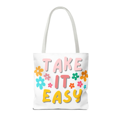 "Take It Easy" Floral Tote Bag