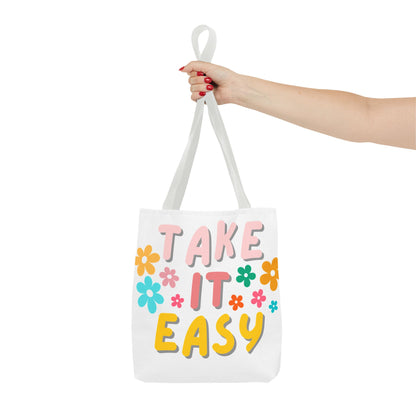 "Take It Easy" Floral Tote Bag