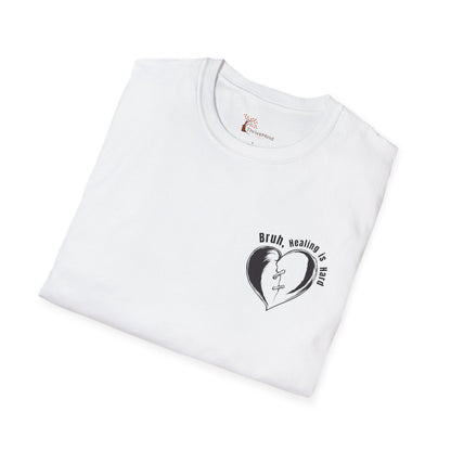'Bruh, Healing is Hard' Chest Print T-shirt