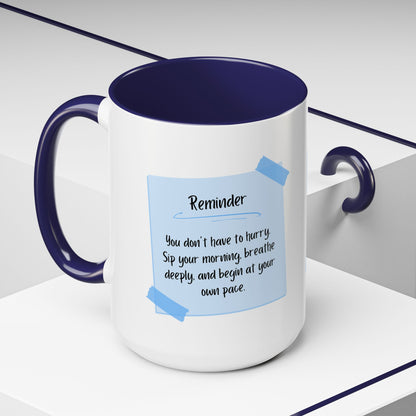 Reminder Notes Blue Coffee Mug (11 oz, 15 oz)