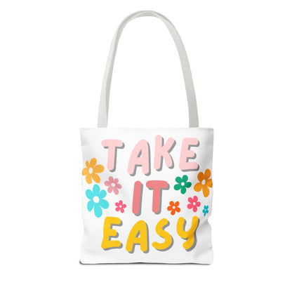 "Take It Easy" Floral Tote Bag