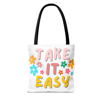 "Take It Easy" Floral Tote Bag
