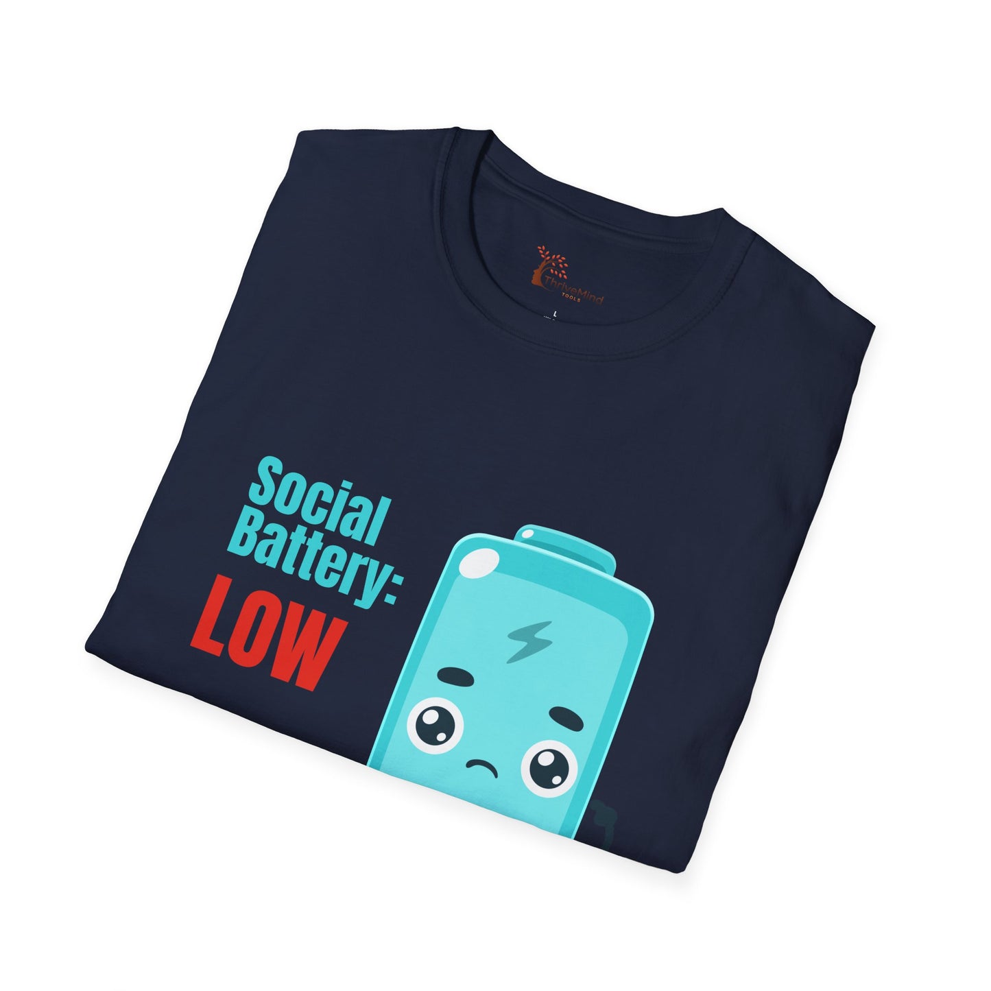 Social Battery Low Unisex T-Shirt - Funny Quirky Graphic Tee
