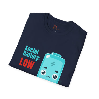 Social Battery Low Unisex T-Shirt - Funny Quirky Graphic Tee