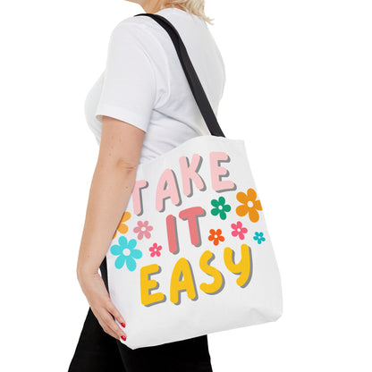 "Take It Easy" Floral Tote Bag