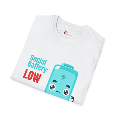 Social Battery Low Unisex T-Shirt - Funny Quirky Graphic Tee
