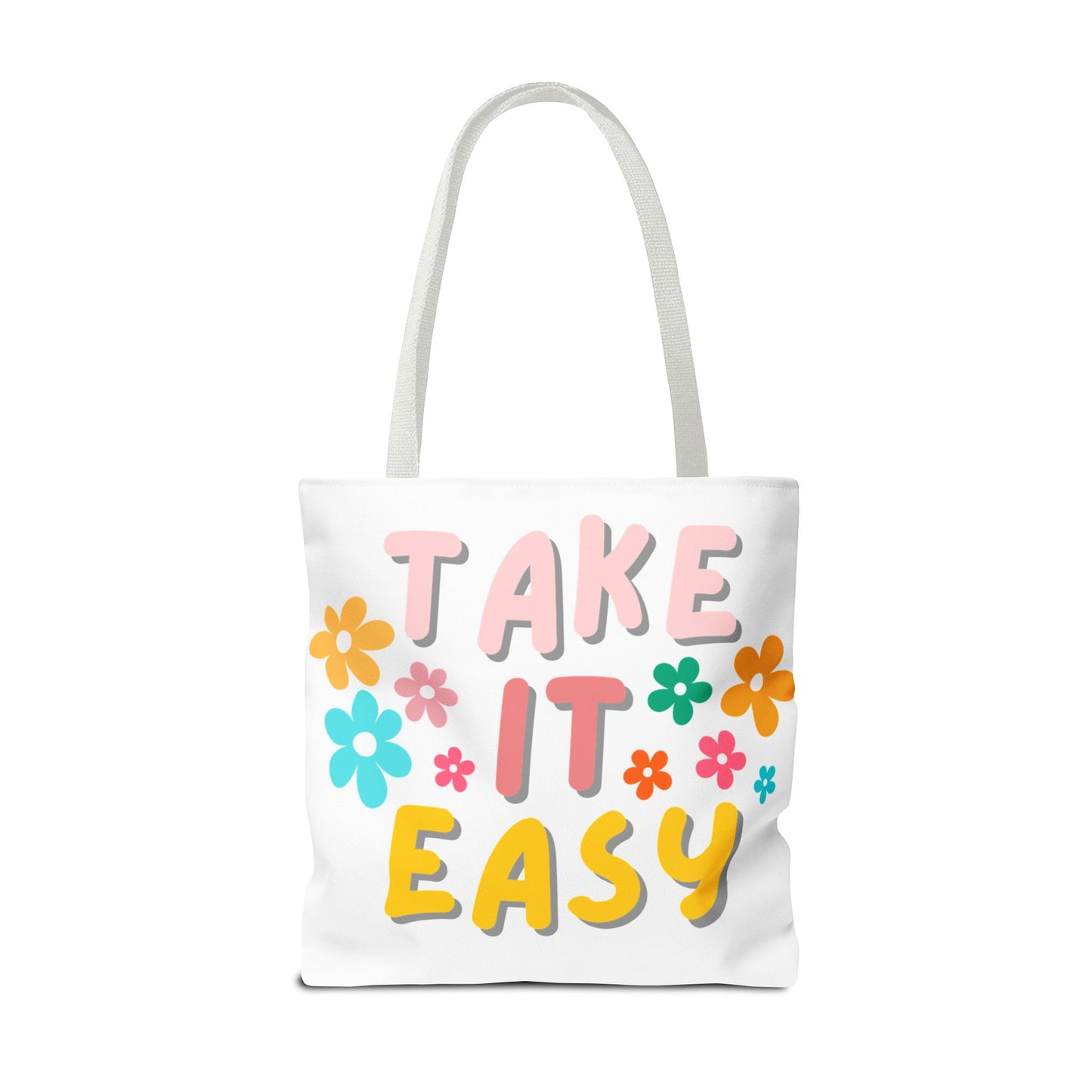 "Take It Easy" Floral Tote Bag