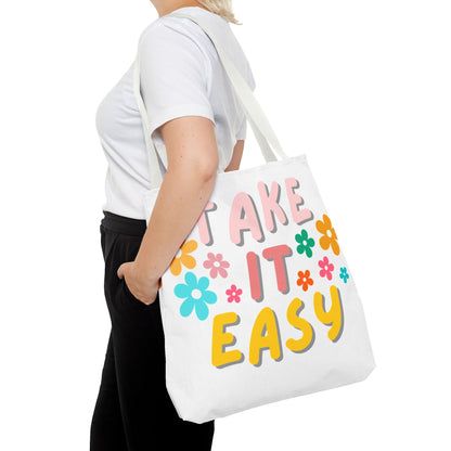 "Take It Easy" Floral Tote Bag