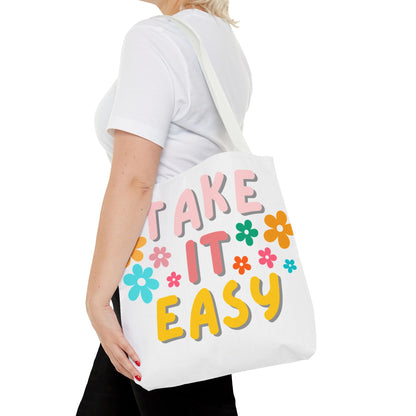 "Take It Easy" Floral Tote Bag