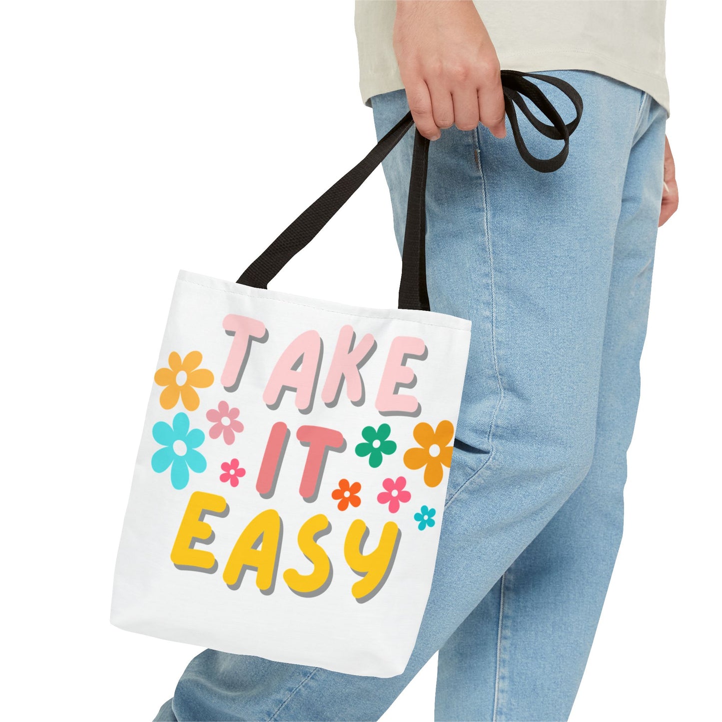 "Take It Easy" Floral Tote Bag