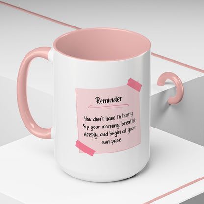 Reminder Notes Pink Coffee Mug (11 oz, 15 oz)