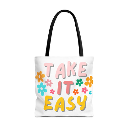 "Take It Easy" Floral Tote Bag